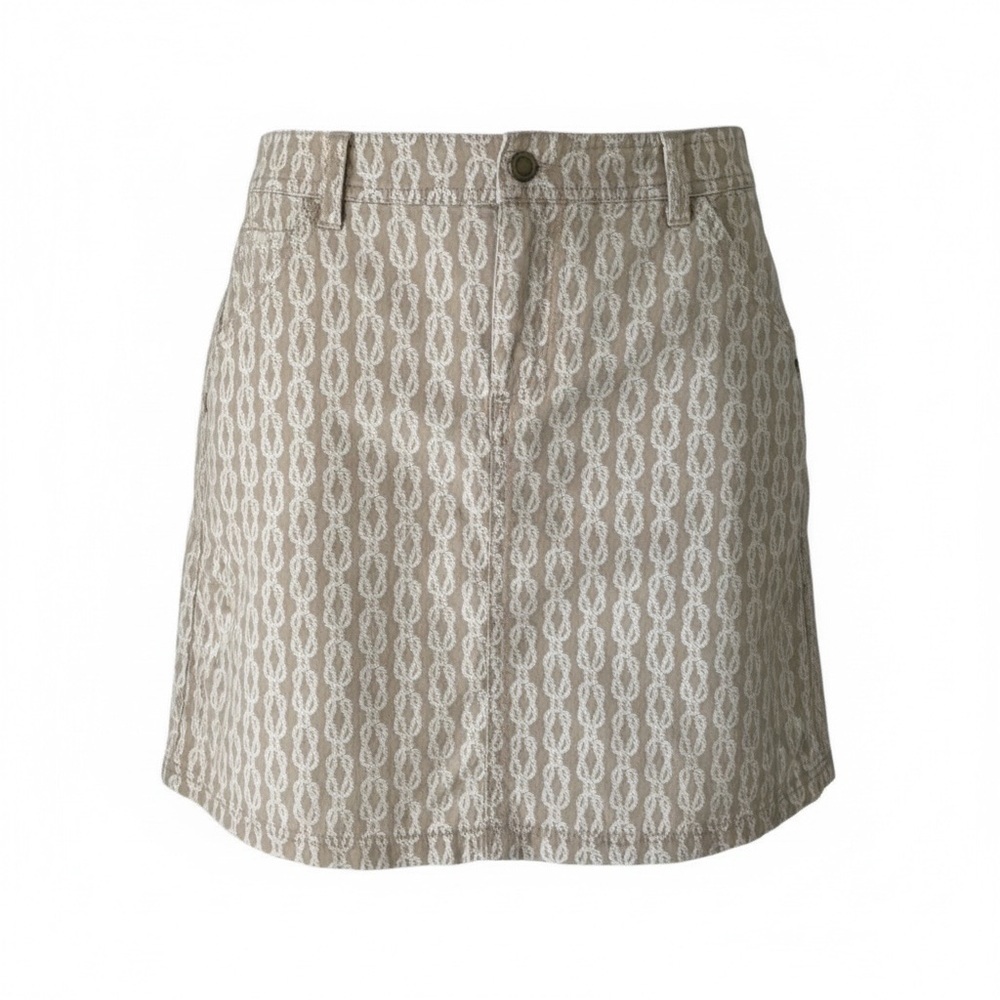 Croft & Barrow Womens Athletic Skort Classic Fit Tan Cream &White Stretch Size 4